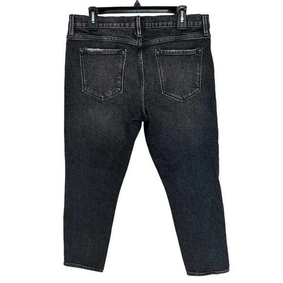 FRAME Le Garçon Cropped Jeans Sz 8 Black Distressed - Picture 5 of 10